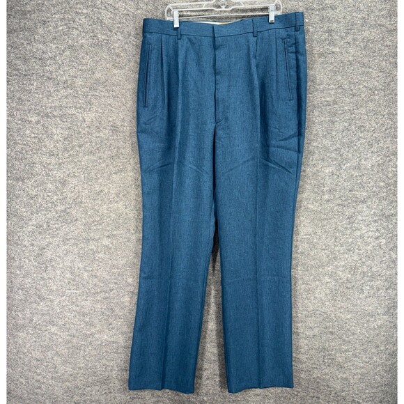 Gold Coast Dress Pants Men 40 Blue High Rise Pleated Straight Pockets Regular - Picture 1 of 7